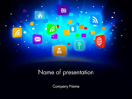 Mobile Application Icons Presentation Template, Master Slide