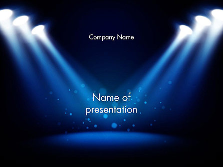 Illuminated Stage with Blue Scenic Lights Presentation Template, Master Slide