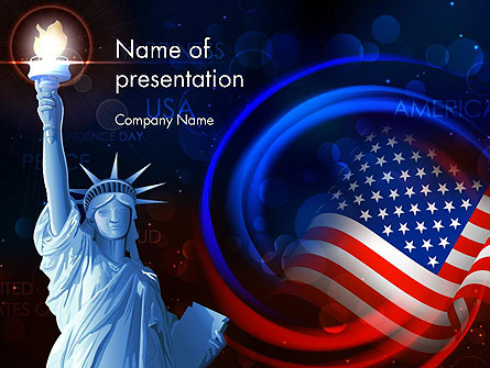 American Flag and Statue of Liberty Presentation Template, Master Slide