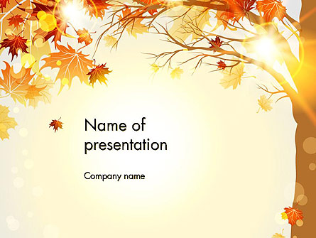Yellow Leaves in the Sunset Presentation Template, Master Slide