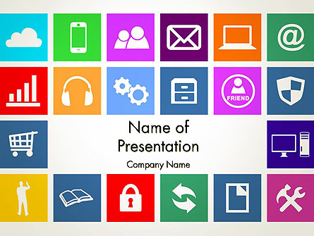 Color Technology Flat Icons Presentation Template, Master Slide