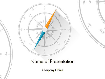 Compass on Wind Rose Presentation Template, Master Slide