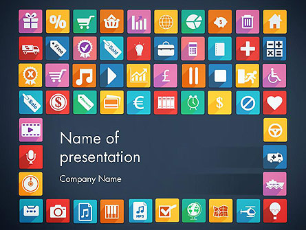 Grid Designed Flat Icons Presentation Template, Master Slide