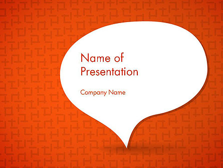 Speech Bubble on Orange Background Presentation Template, Master Slide