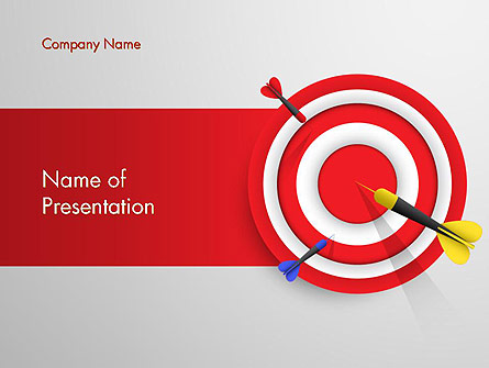 Red Bullseye Target Presentation Template, Master Slide