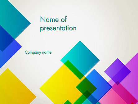 Colorful Overlapping Transparent Squares Presentation Template, Master Slide