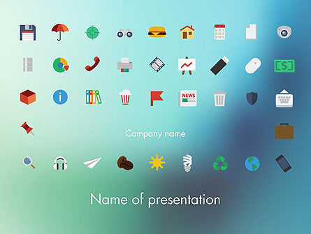 Color Flat Icons Presentation Template, Master Slide