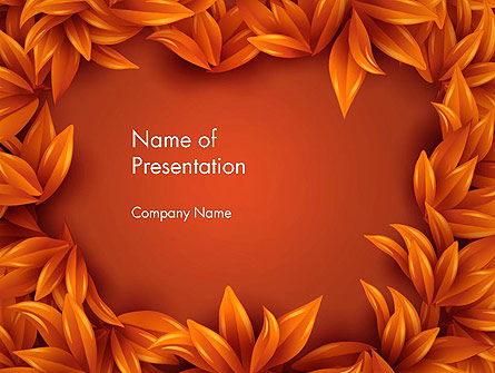 Orange Leaves Frame Presentation Template, Master Slide