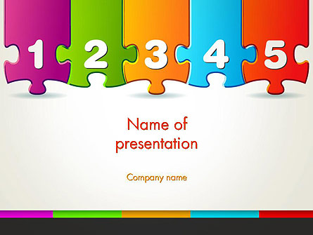 Jigsaw Puzzle Piece with Numbers Presentation Template, Master Slide