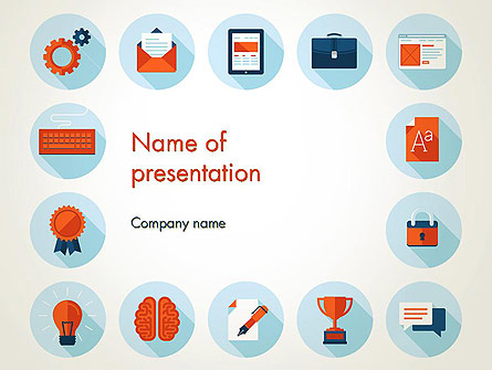 Flat Icons On Education Theme Presentation Template, Master Slide