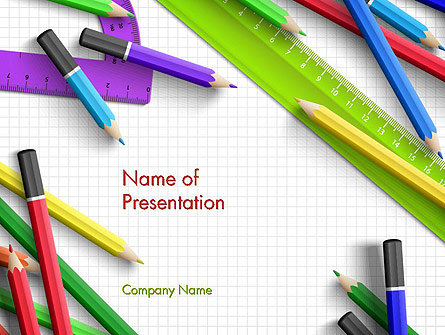Pencils and Rulers Presentation Template, Master Slide