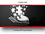 Businessman Hand with Glowing Puzzle Pieces slide 1