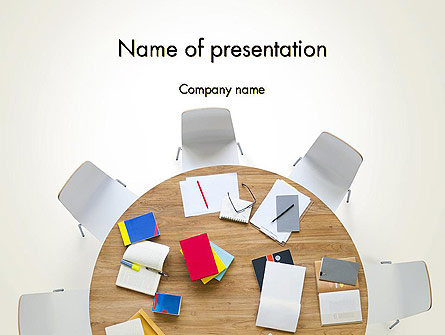 Meeting Table Top View Presentation Template, Master Slide