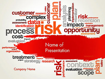 Risk Management Word Cloud Presentation Template, Master Slide