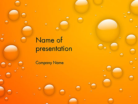 Orange Water Bubbles Presentation Template, Master Slide