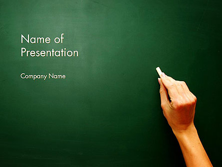 Empty Blackboard with Hand and Chalk Presentation Template, Master Slide
