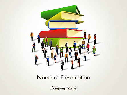 Book Stack and People Presentation Template, Master Slide