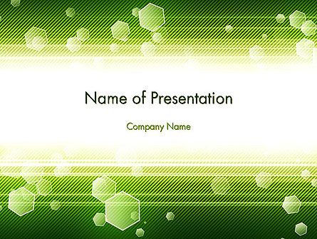 Tech Green Background with Hexagons Presentation Template, Master Slide