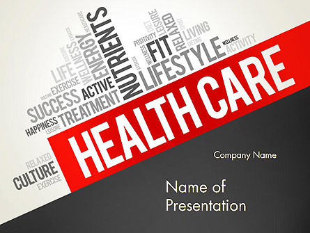 Health Care Word Cloud Presentation Template, Master Slide