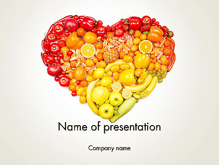 Fruits and Vegetable Heart Presentation Template, Master Slide