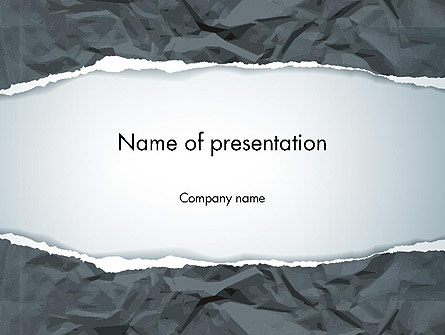 Crumpled Torn Paper Abstract Presentation Template, Master Slide