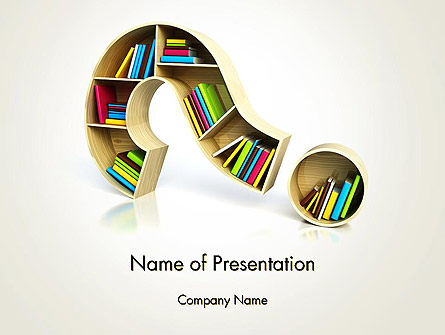 Question Mark With Books Presentation Template, Master Slide