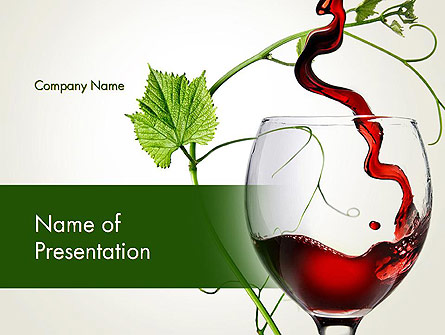 Red Wine Glass Presentation Template, Master Slide