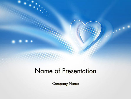 Blue Heart Background Presentation Template, Master Slide