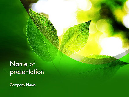 Translucent Green Leaf Presentation Template, Master Slide