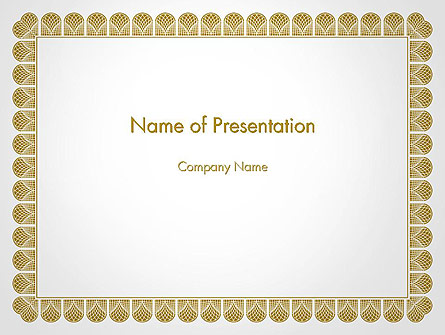 Certificate Frame Presentation Template, Master Slide