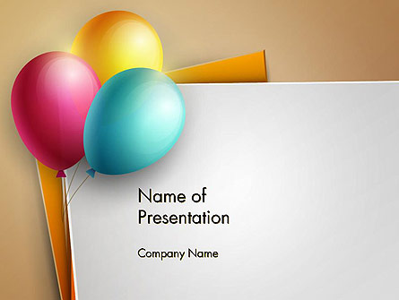 Happy Birthday Balloons Presentation Template, Master Slide