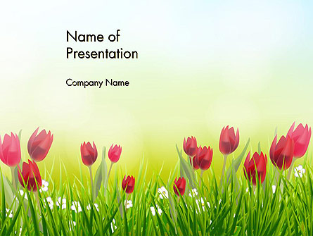 Flower Field Presentation Template, Master Slide