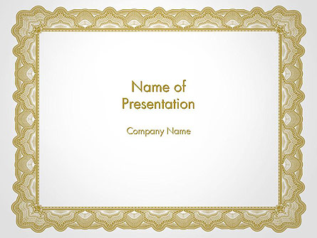 Blank Certificate Presentation Template, Master Slide
