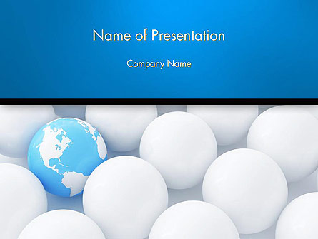 Globe in Among White Balls Presentation Template, Master Slide