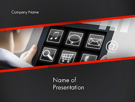 Woman Holding Tablet PC Presentation Template, Master Slide
