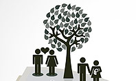Clipart of Tree and People on Opened Book Presentation Template