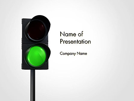 Green Railroad Traffic Light Presentation Template, Master Slide