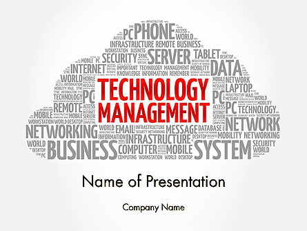 Technology Management Word Cloud Presentation Template, Master Slide