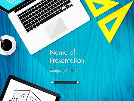 Architect Desktop Top View Presentation Template, Master Slide