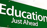 Education Just Ahead Green Road Sign Presentation Template