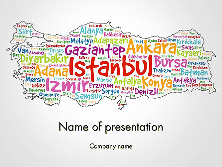 Turkish Cities Word Cloud Presentation Template, Master Slide