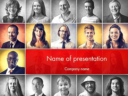 Happy and Smiling Diverse People Presentation Template, Master Slide