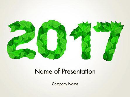 Year 2017 Made from Green Leaves Presentation Template, Master Slide