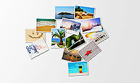 Photos Placed as World Map Shape Presentation Template