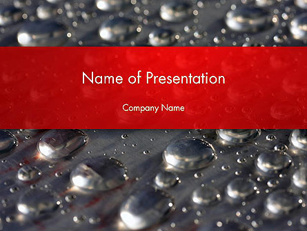 Water Drops on Metal Surface Presentation Template, Master Slide