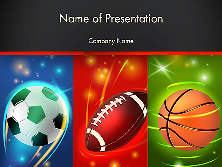 Soccer Rugby and Basketball Balls Presentation Template, Master Slide