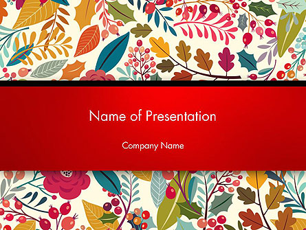 Colorful Leaf and Berry Pattern Presentation Template, Master Slide
