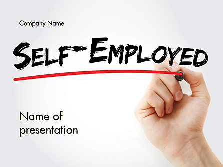 Hand Writing Self-Emplyed with Marker Presentation Template, Master Slide