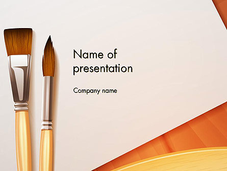 Wide and Thin Paintbrushes Presentation Template, Master Slide