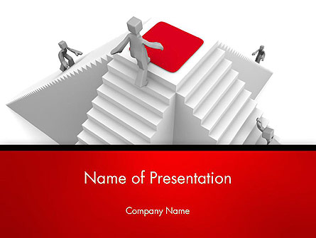 Businessmen Climbing a White Pyramid Presentation Template, Master Slide